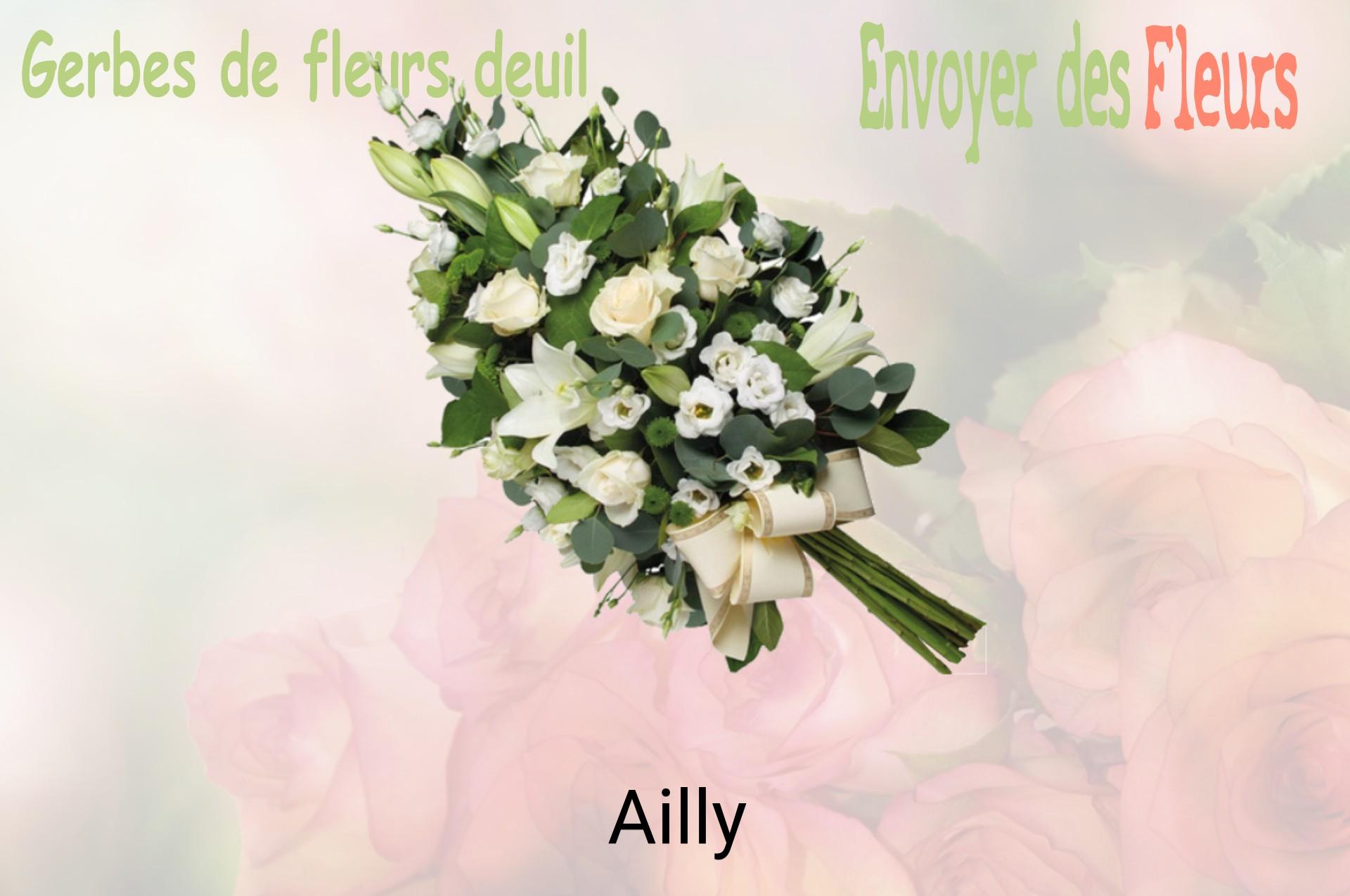 Gerbe de fleurs de deuil livrée à Ailly